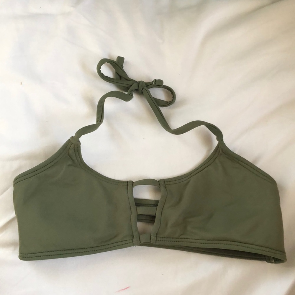 Rare mao loa olive green midori bikini top